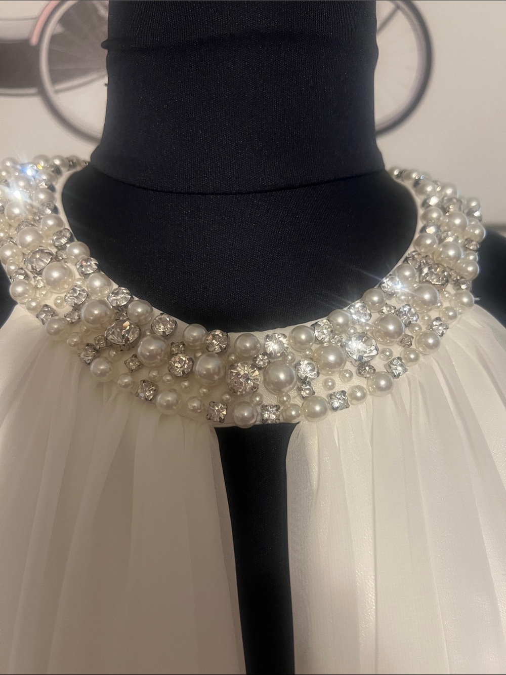 Eliza J Black and White High-Low Evening Dress with Beaded Halter - Picture 5 of 5